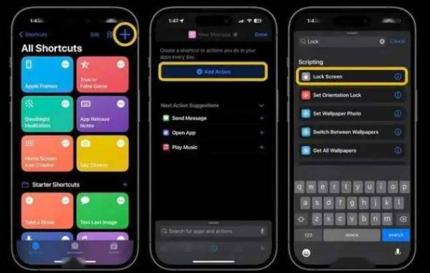 屏山苹果14锁屏维修店分享iPhone14升级iOS16.4后如何创建锁屏快捷方式 